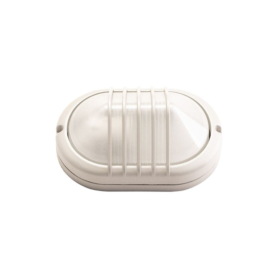 Lummax LM-5005S - Oval Mini Exterior Bunker Ceiling/Wall Light With Grille IP54 Silver-Lummax-Ozlighting.com.au