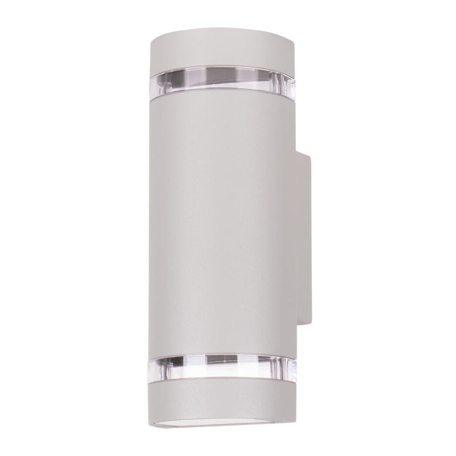 Lummax LM-8271/R.SIL - 2XGU10 Modern Rounded Exterior Up/Down Wall Light IP44 Silver-Lummax-Ozlighting.com.au