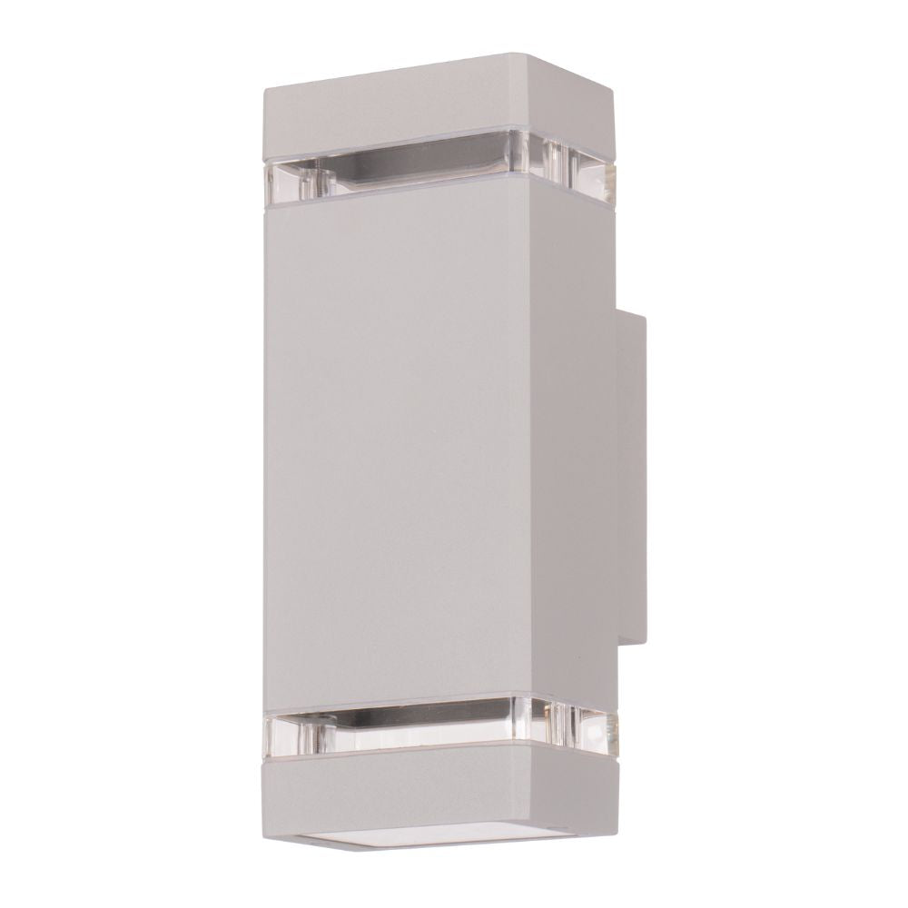 Lummax LM-9271/R.SIL - 2XGU10 Modern Square Exterior Up/Down Wall Light IP44 Silver-Lummax-Ozlighting.com.au