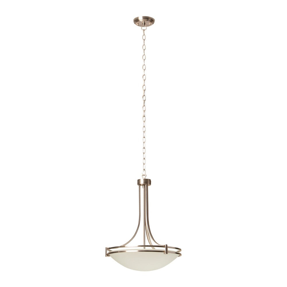 Lummax SIM-40-PDT-SCH - 40cm 3xB22 Bowl Glass Pendant Satin Chrome-Lummax-Ozlighting.com.au