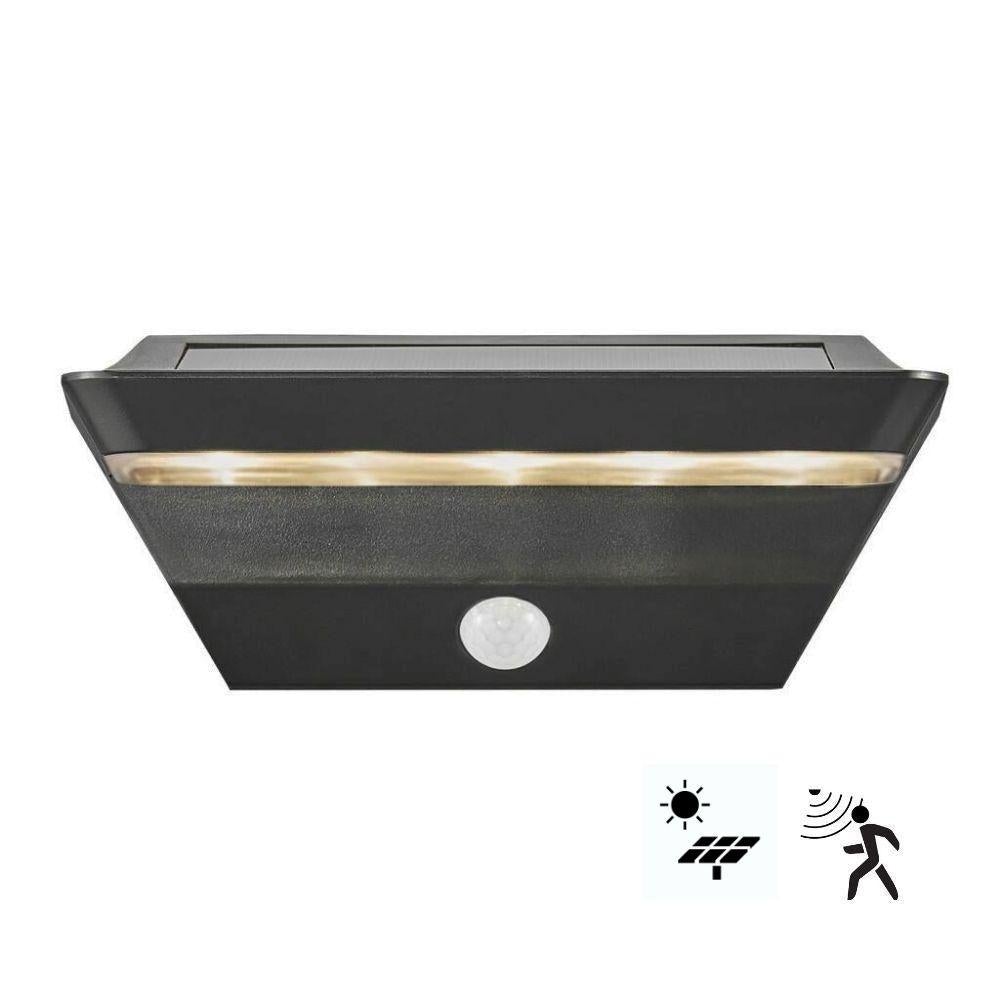 Nordlux AGENA - Solar Powered 5W LED IP44 Exterior Wall Light With Sensor - 3000K-Nordlux-Ozlighting.com.au