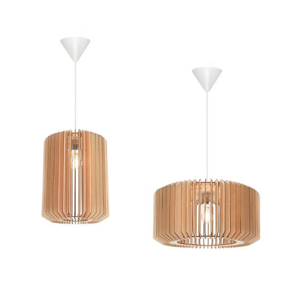 Nordlux ASTI - 1 Light Slatted Wood Pendant-Nordlux-Ozlighting.com.au