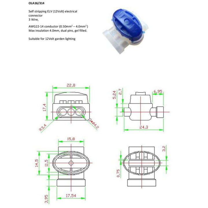 Oriel - 12V GEL Connectors for Garden Lights-Oriel Lighting-Ozlighting.com.au