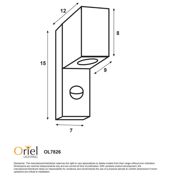 Oriel ATLAS - 25W Wall Light-Oriel Lighting-Ozlighting.com.au