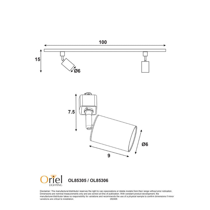 Oriel BRIDGE - 2 Track Light-Oriel Lighting-Ozlighting.com.au