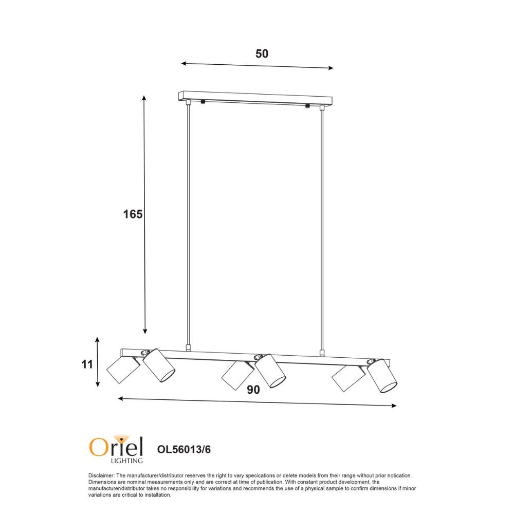 Oriel BRIDGE - 4/6 Light Pendant-Oriel Lighting-Ozlighting.com.au