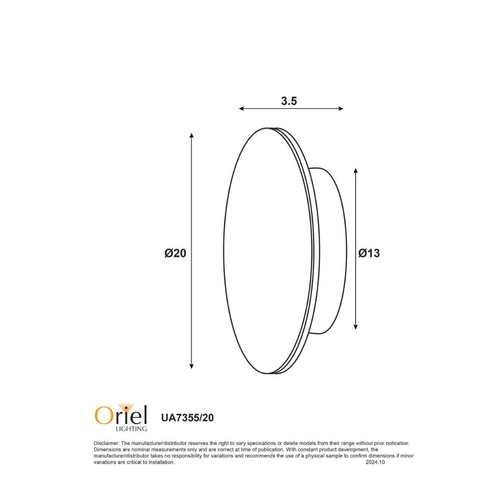 Oriel CIRCO - 6W/9W Wall Mounted Disk Light-Oriel Lighting-Ozlighting.com.au