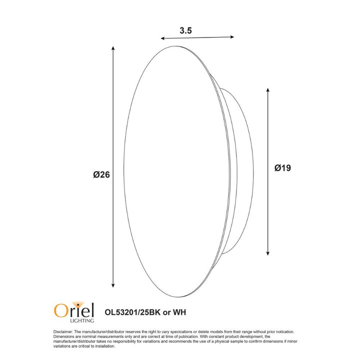 Oriel DOT - 14W Tri-Colour LED Wall Light-Oriel Lighting-Ozlighting.com.au