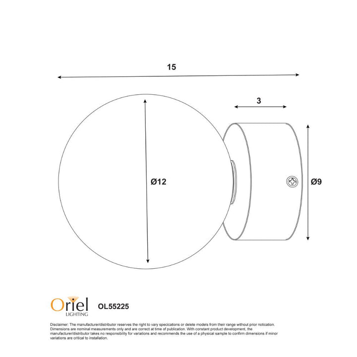 Oriel GLOBO - 7W Vanity Light-Oriel Lighting-Ozlighting.com.au