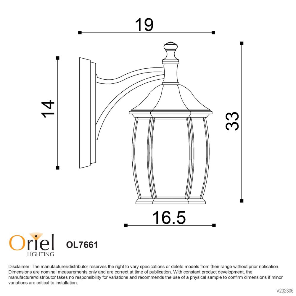 Oriel HIGHGATE - 25W Outdoor Wall Light-Oriel Lighting-Ozlighting.com.au