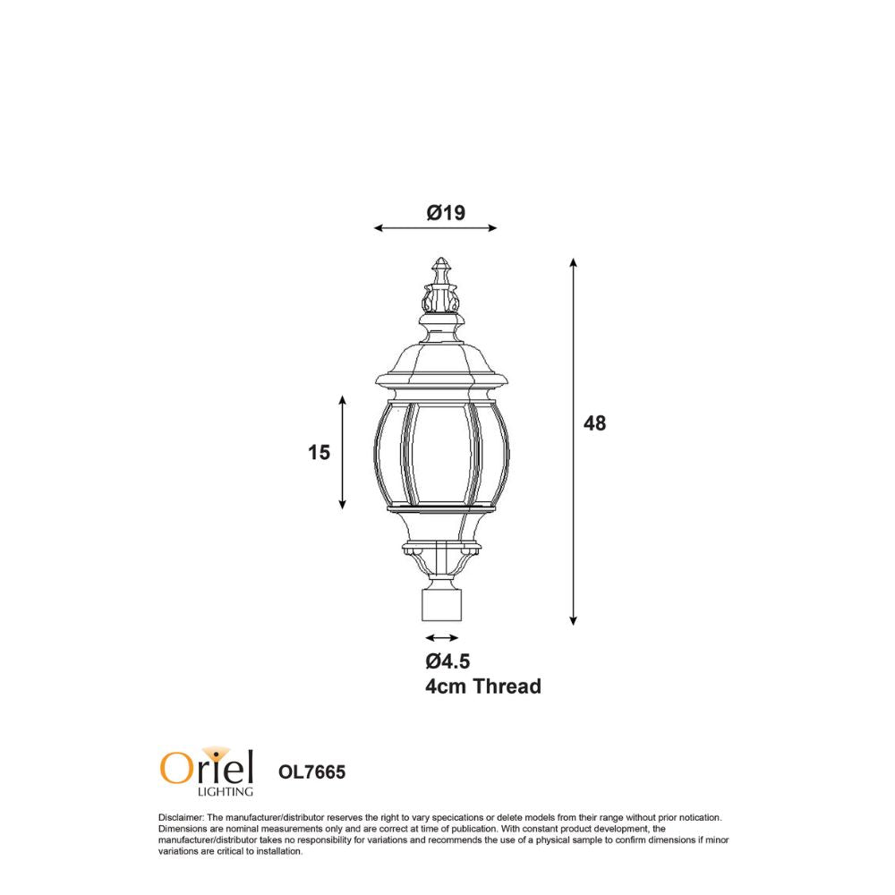 Oriel HIGHGATE - 25W Replacement Top-Oriel Lighting-Ozlighting.com.au