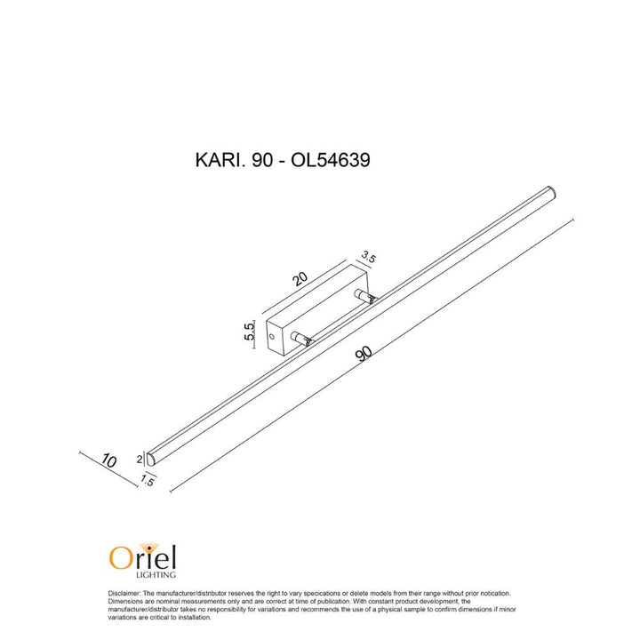 Oriel KARI - 18W Vanity Light-Oriel Lighting-Ozlighting.com.au