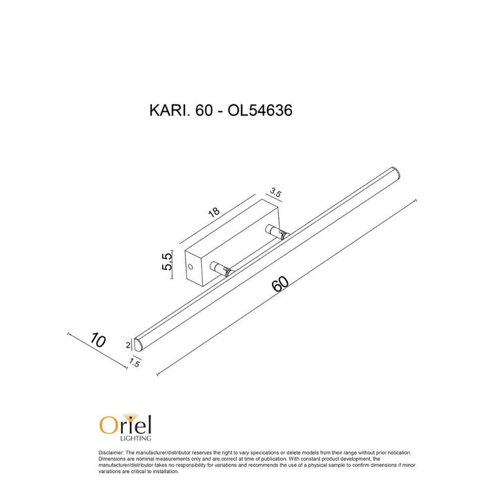 Oriel KARI - 18W Vanity Light-Oriel Lighting-Ozlighting.com.au