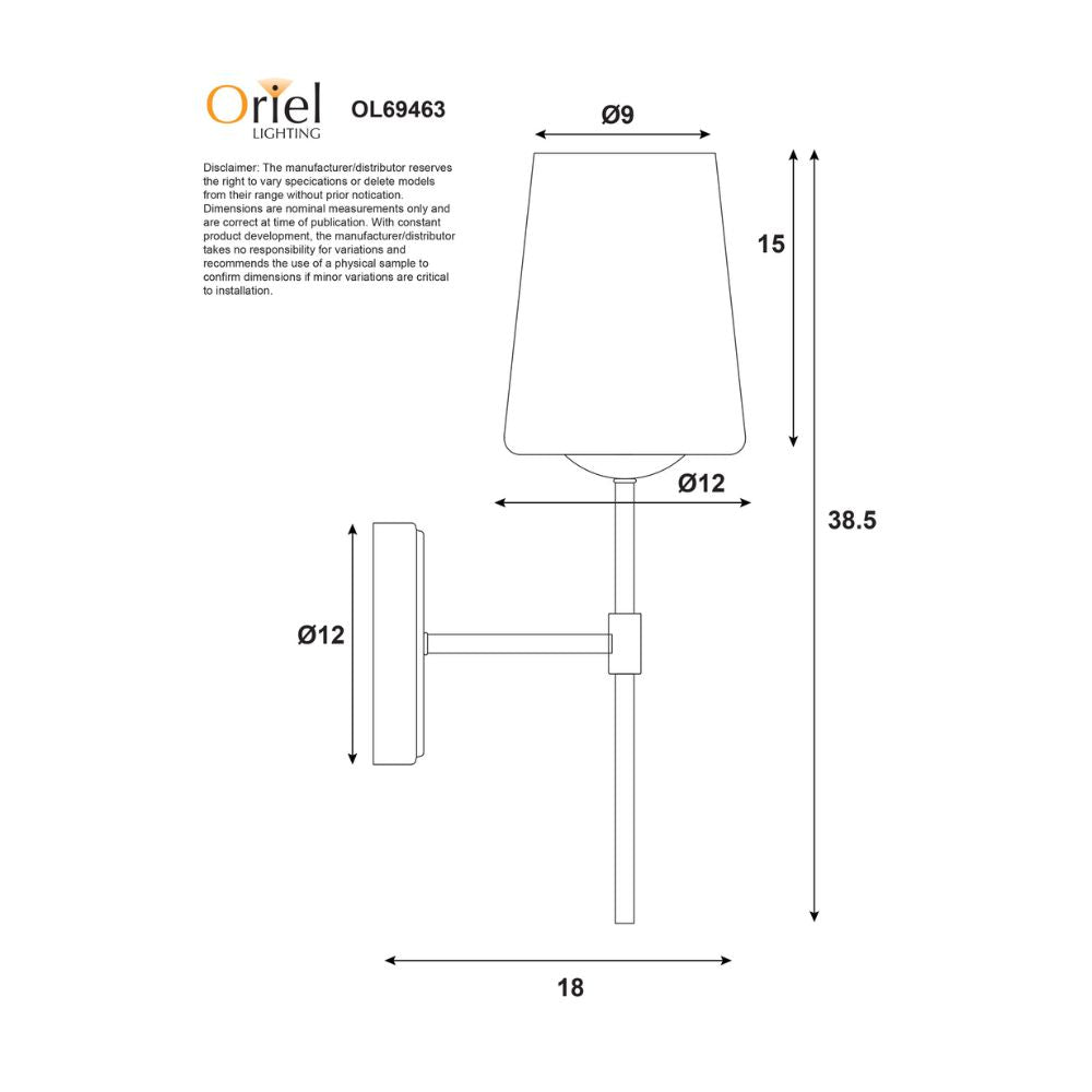 Oriel KINBURY - 25W Wall Light-Oriel Lighting-Ozlighting.com.au