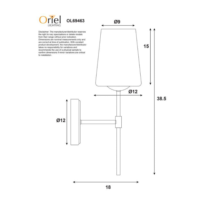 Oriel KINBURY - 25W Wall Light-Oriel Lighting-Ozlighting.com.au