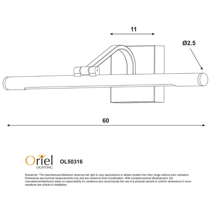 Oriel KINDEN - 10W LED Wall Light-Oriel Lighting-Ozlighting.com.au