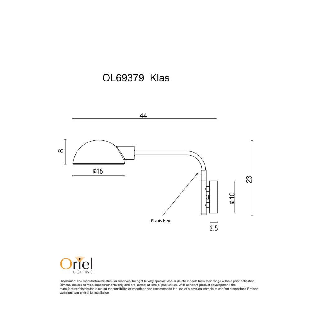 Oriel KLASS - Swing Arm Wall Light-Oriel Lighting-Ozlighting.com.au