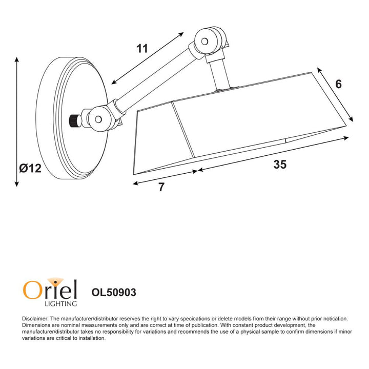 Oriel LOXBY - 25W Wall Light-Oriel Lighting-Ozlighting.com.au