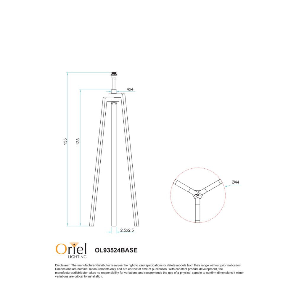 Oriel LUND - Scandi Timber Tripod Lamp Base-Oriel Lighting-Ozlighting.com.au