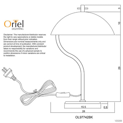 Oriel MERTON - Metal Table Lamp-Oriel Lighting-Ozlighting.com.au