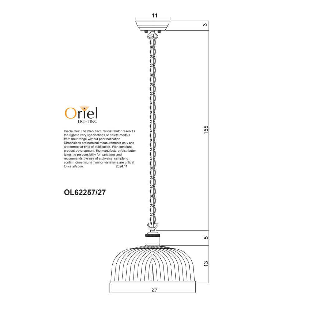 Oriel MINKA.27 - 1 Light Pendant-Oriel Lighting-Ozlighting.com.au