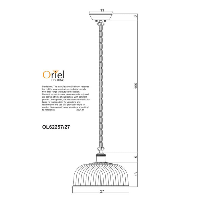 Oriel MINKA.27 - 1 Light Pendant-Oriel Lighting-Ozlighting.com.au