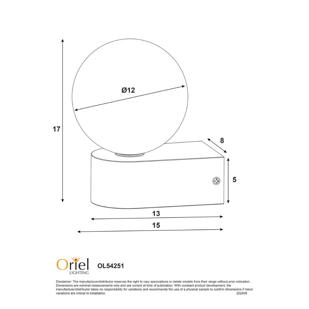 Oriel MINNE - 7W Wall Light-Oriel Lighting-Ozlighting.com.au