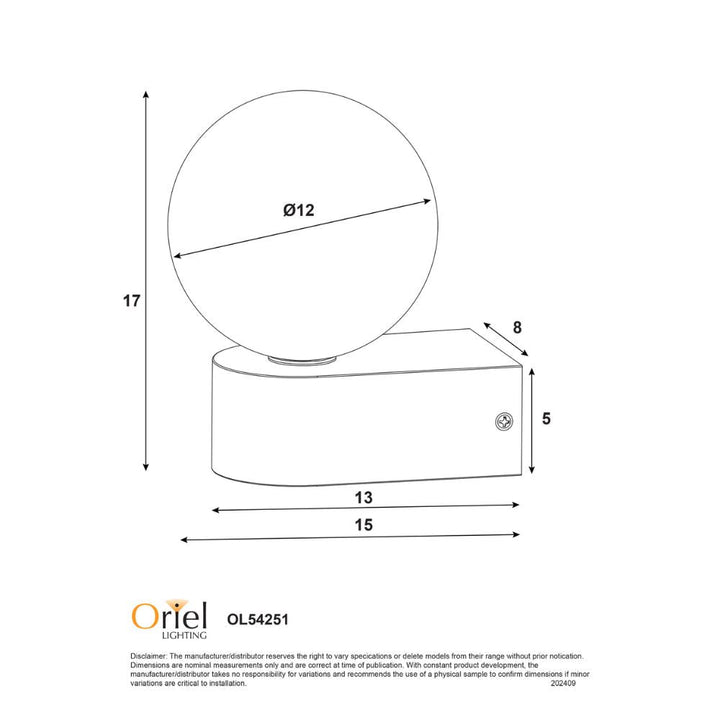 Oriel MINNE - 7W Wall Light-Oriel Lighting-Ozlighting.com.au