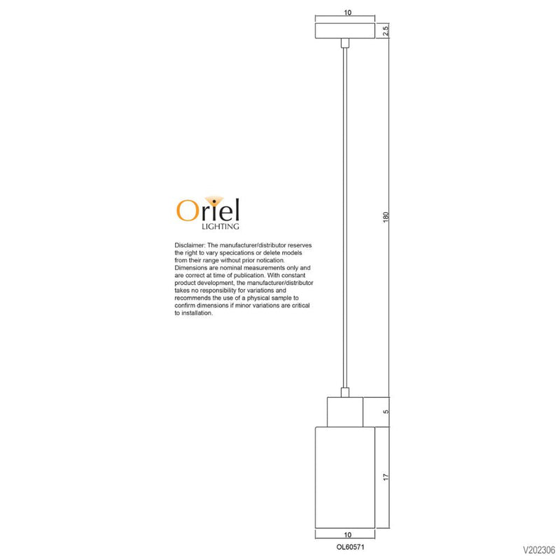 Oriel NINA - 1 Light Glass Pendant-Oriel Lighting-Ozlighting.com.au