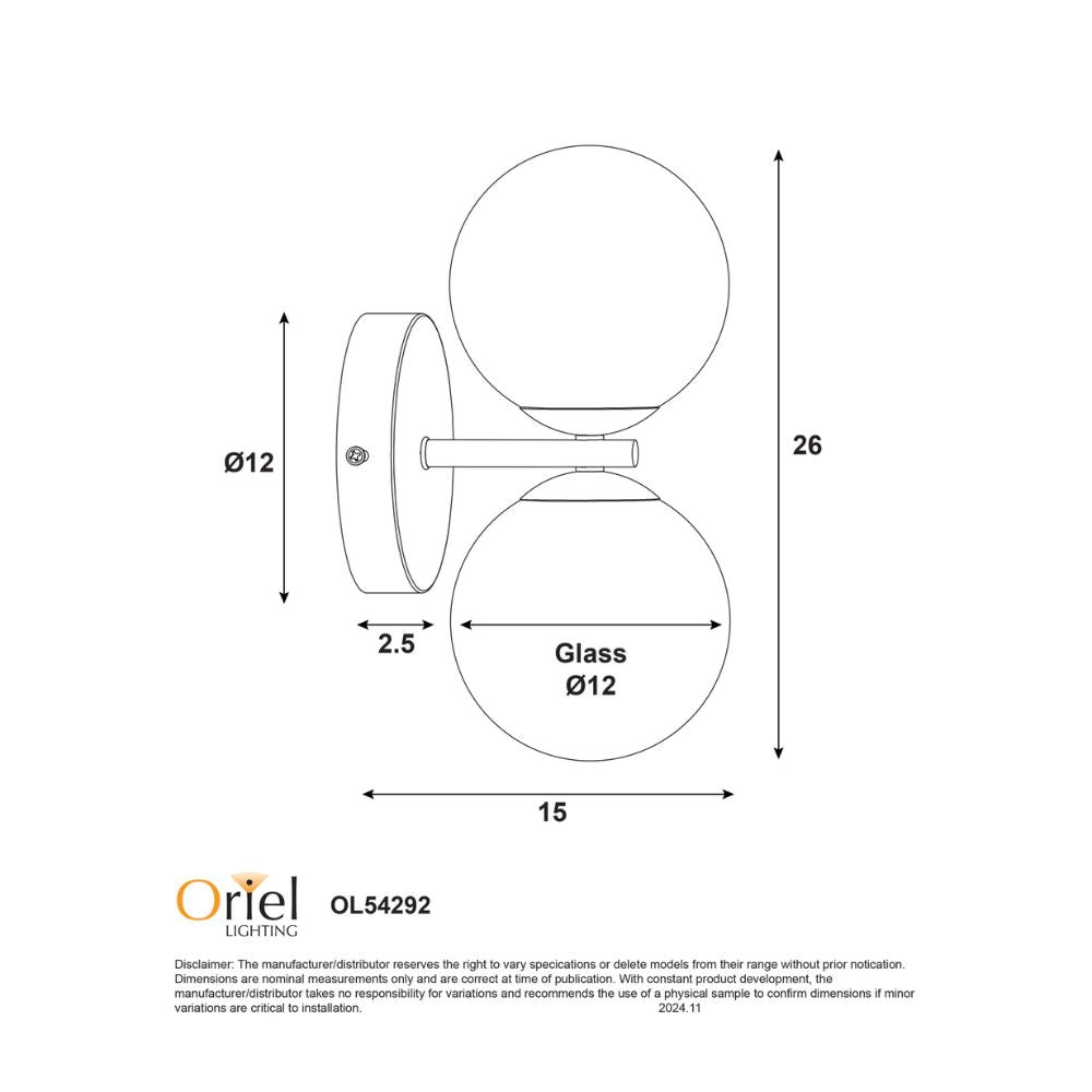 Oriel OBERON 2 - 4W Wall Light-Oriel Lighting-Ozlighting.com.au