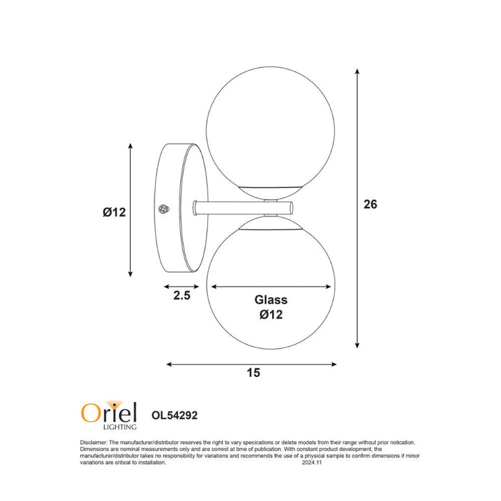 Oriel OBERON 2 - 4W Wall Light-Oriel Lighting-Ozlighting.com.au