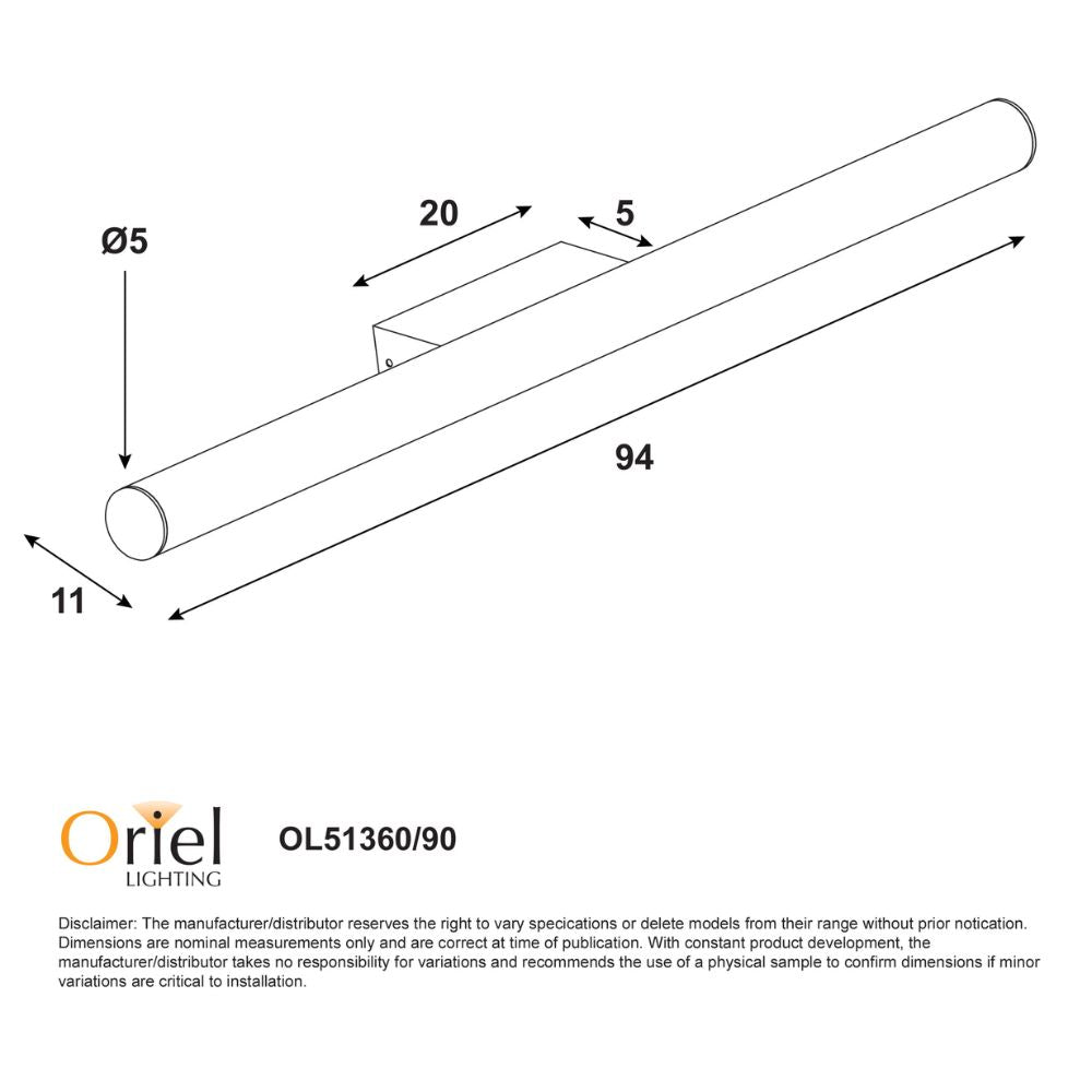 Oriel TRELLA.90 - 18W Vanity Light-Oriel Lighting-Ozlighting.com.au