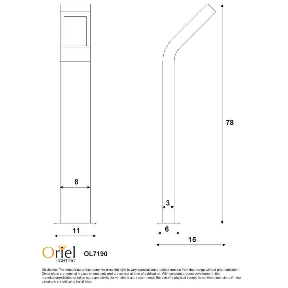 Oriel VANGUARD - 10W LED Bollard Light-Oriel Lighting-Ozlighting.com.au