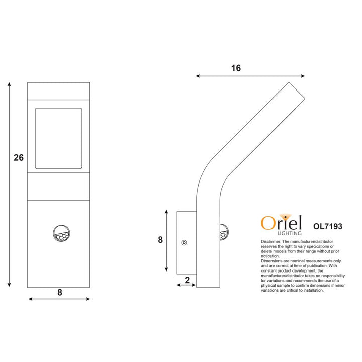 Oriel VANGUARD - 10W LED Outdoor Sensor Light-Oriel Lighting-Ozlighting.com.au