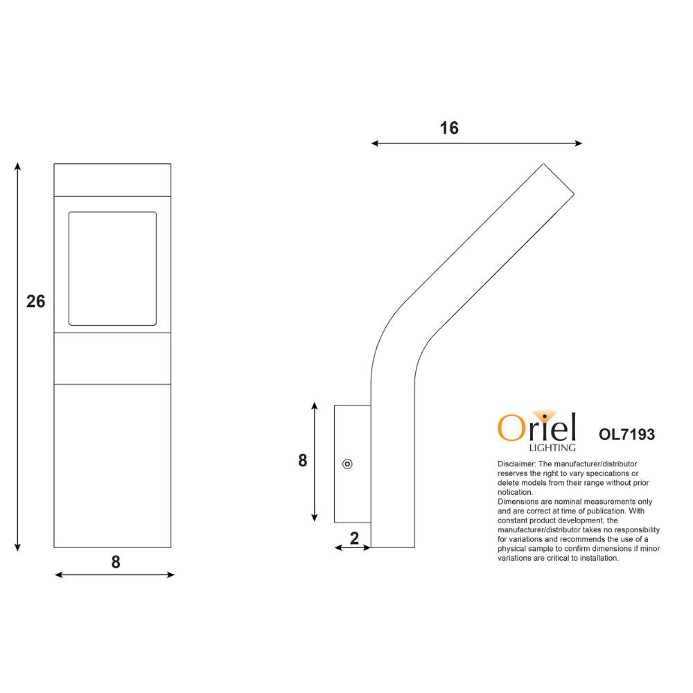 Oriel VANGUARD - 10W LED Outdoor Wall Light-Oriel Lighting-Ozlighting.com.au