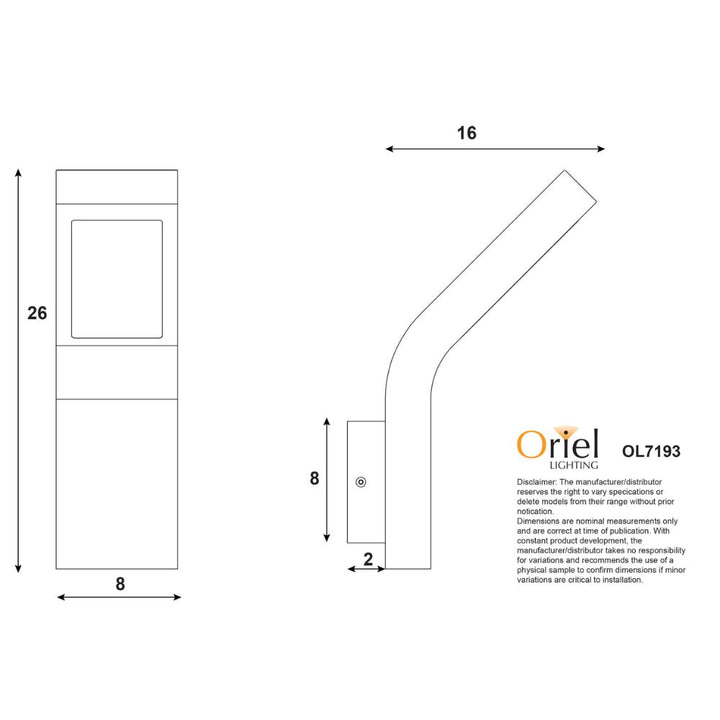 Oriel VANGUARD - 10W LED Outdoor Wall Light-Oriel Lighting-Ozlighting.com.au