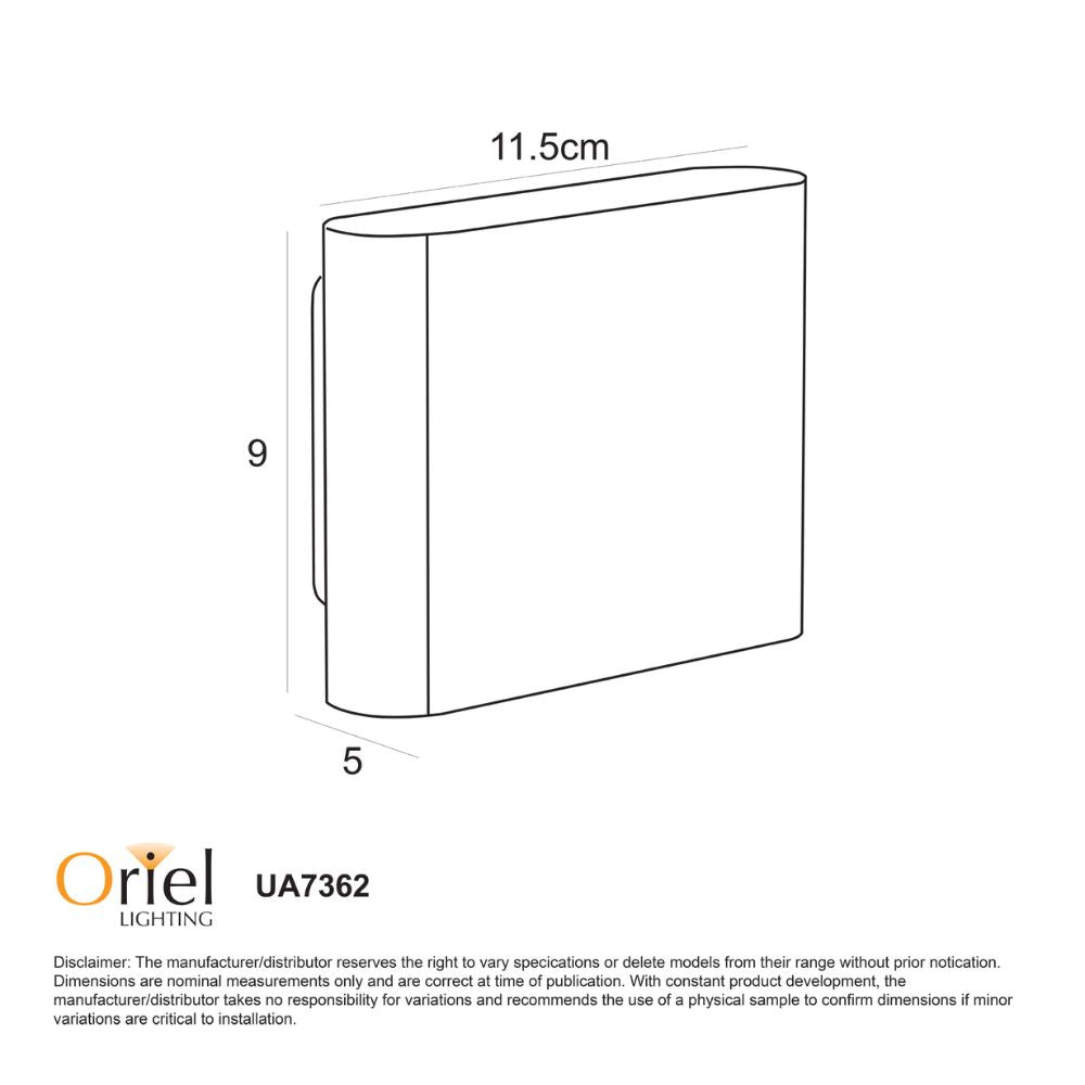 Oriel WASH - 2x3W Up/Down LED Wall Light-Oriel Lighting-Ozlighting.com.au