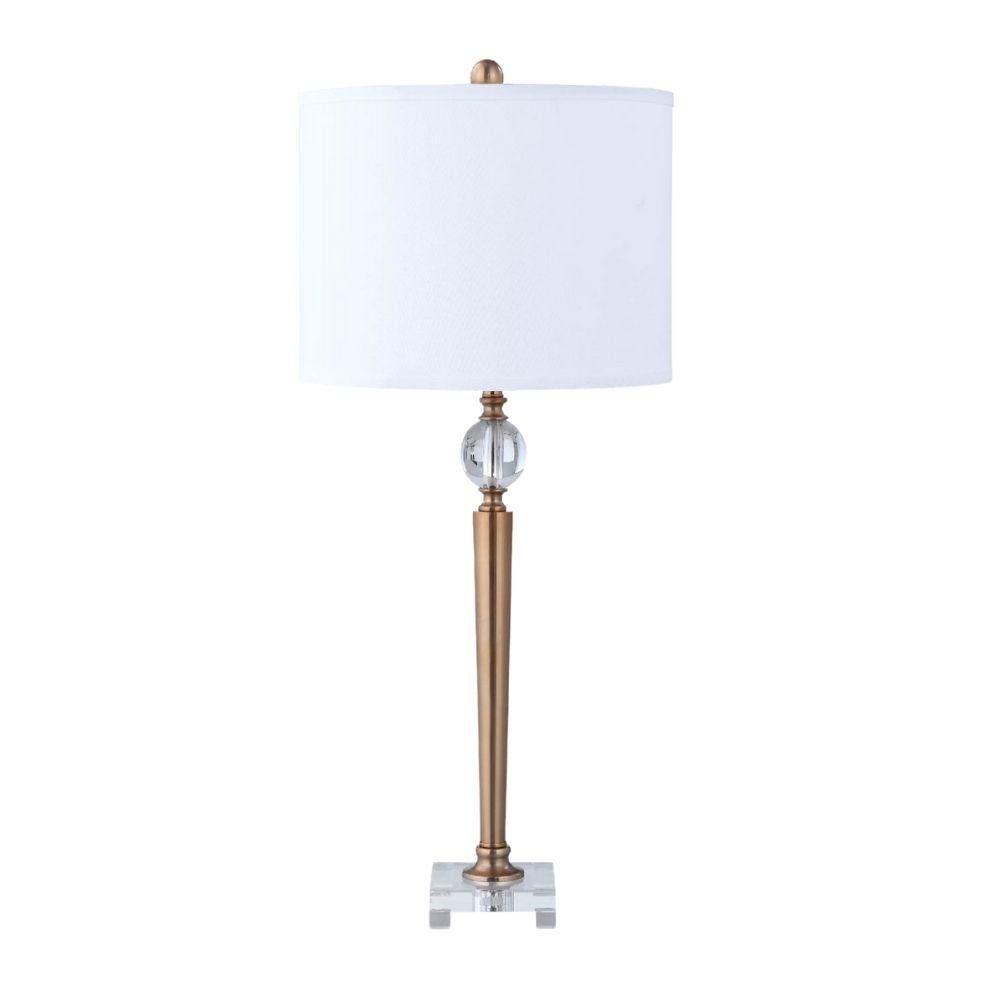 RHA BARTON - Gold Metal And Crystal Table Lamp-RHA-Ozlighting.com.au