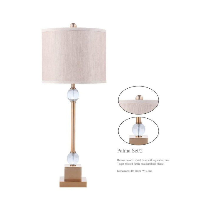 RHA PALMA - Metal Column Table Lamp 2pcs Package Offer-RHA-Ozlighting.com.au