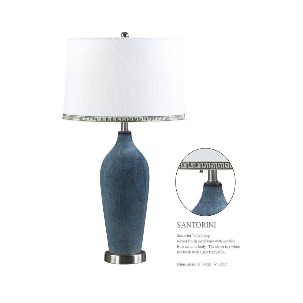 RHA SANTORINI - Ceramic Blue Table Lamp-RHA-Ozlighting.com.au