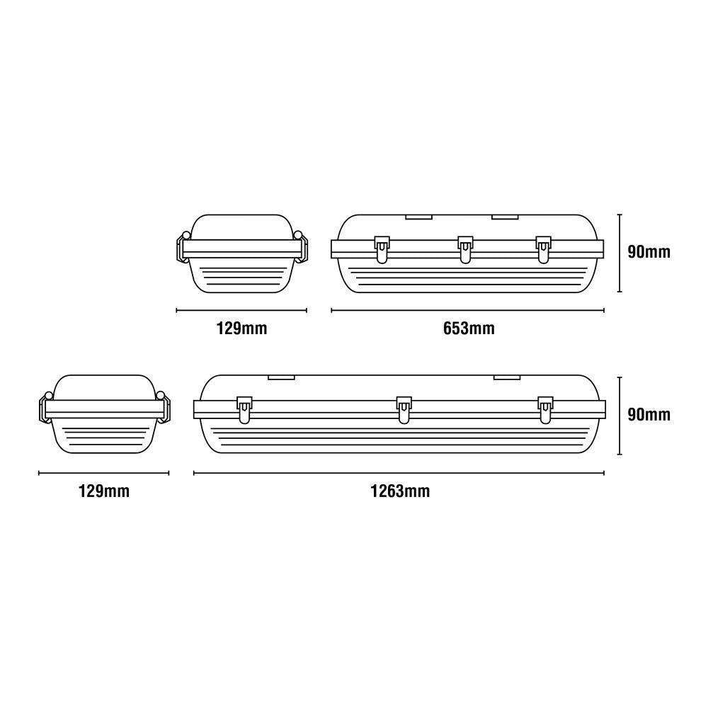 SCI CYCLONE-60-EM - 7W/14W LED Tri-Colour Weatherproof 600mm Emergency Batten IP65 with Optional Sensor-SCI-Ozlighting.com.au