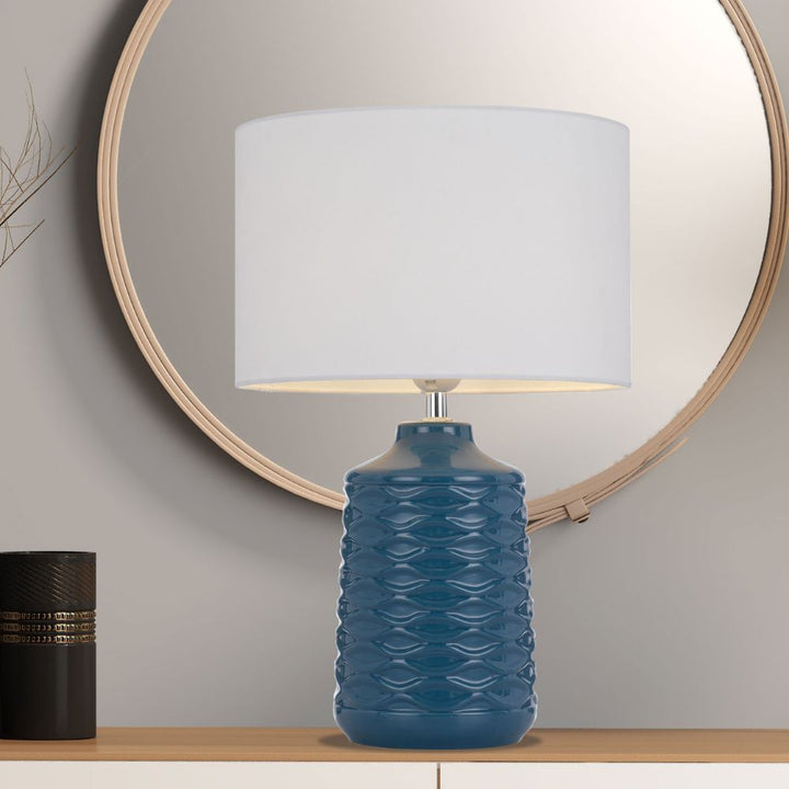 Telbix AGRA - Textured Ceramic Table Lamp-Telbix-Ozlighting.com.au