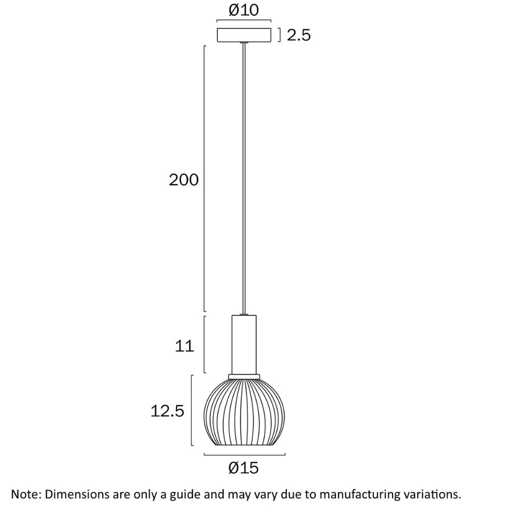 Telbix AOSTA 15 - 1 Light Pendant-Telbix-Ozlighting.com.au