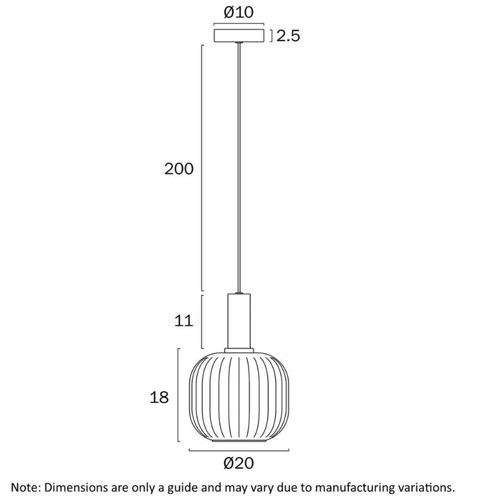 Telbix AOSTA 20 - 1 Light Pendant-Telbix-Ozlighting.com.au