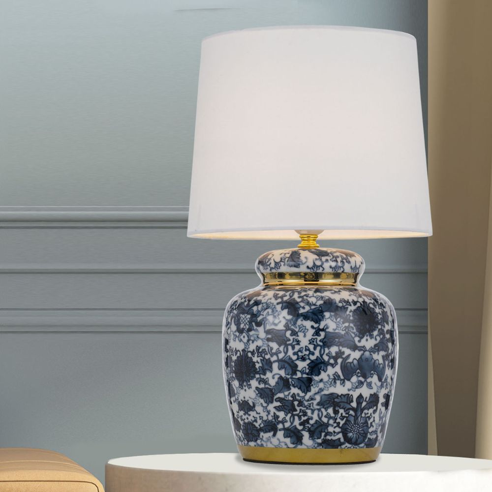 Telbix COMO - Hand-Painted Ornamental Urn-Shaped Ceramic Table Lamp-Telbix-Ozlighting.com.au