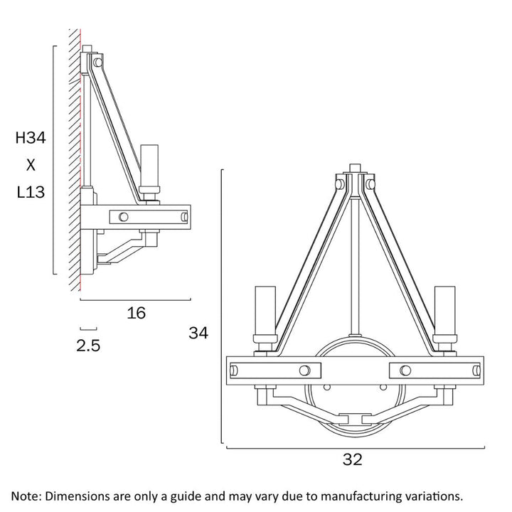 Telbix DARIEN - 2x25W Wall Light-Telbix-Ozlighting.com.au