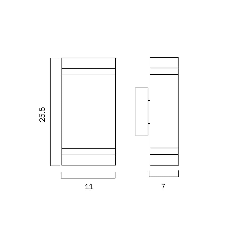 Telbix DIXON 2 - 2x6W LED GU10 Exterior Up/Down Wall Light IP44 - 4000K-Telbix-Ozlighting.com.au