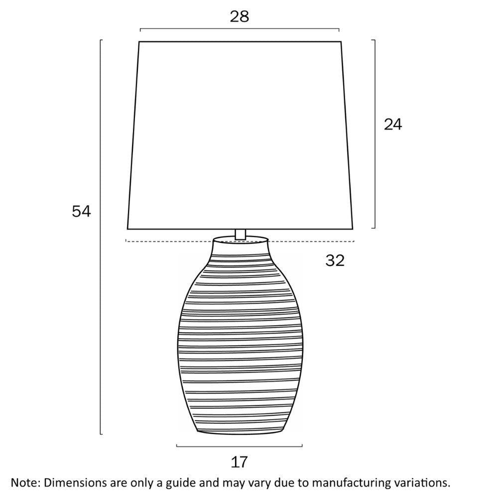 Telbix EARTH - Concentric Patterned Ceramic Table Lamp-Telbix-Ozlighting.com.au