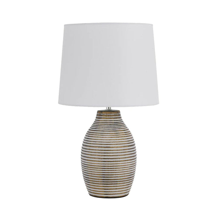 Telbix EARTH - Concentric Patterned Ceramic Table Lamp-Telbix-Ozlighting.com.au