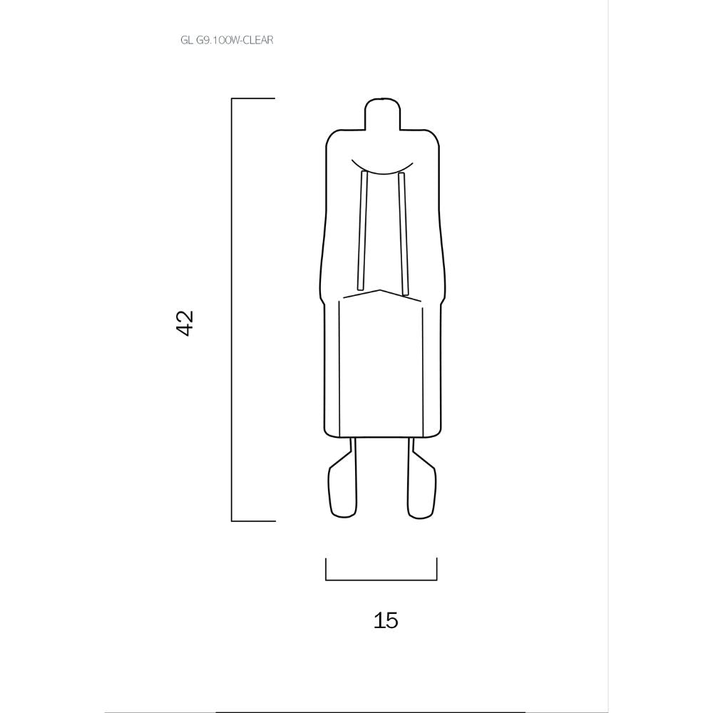 Telbix GL G9.100W-CLEAR - 100W Non-Dimmable Halogen Globe 3000K - 1 x G9-Telbix-Ozlighting.com.au